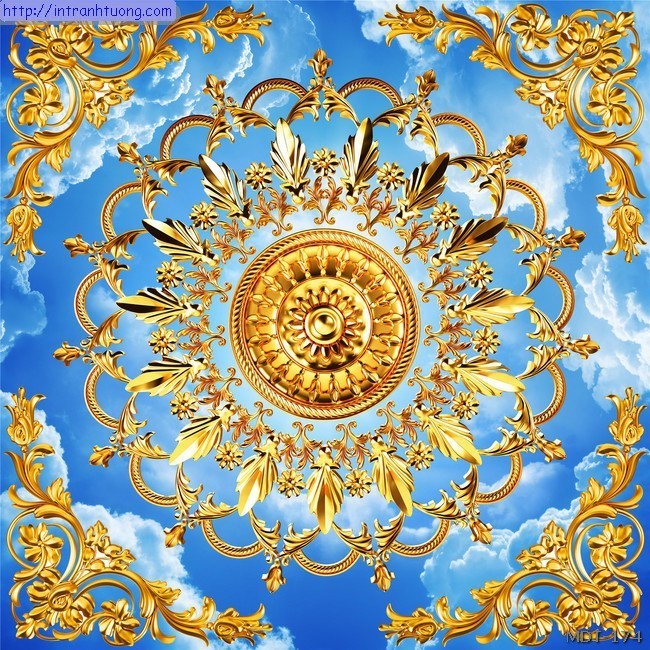 Mẫu dán trần họa tiết MDT-174